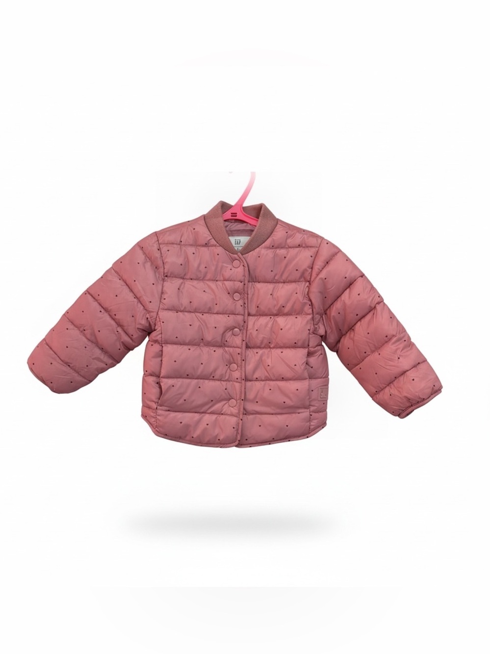 GAP Girls Rose Pink Quilted Dot Puffer Jacket
